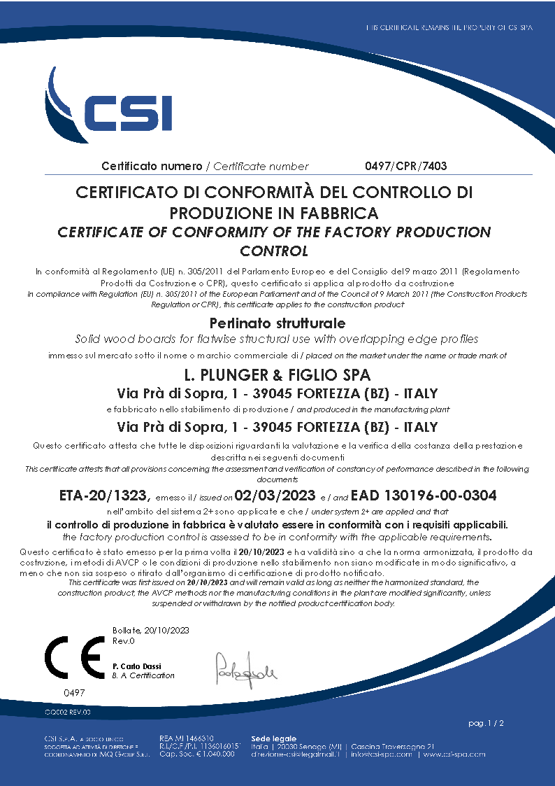 Certificato Perlinato strutturale